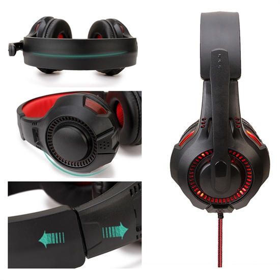 SY855MV wired gaming headset with LED light